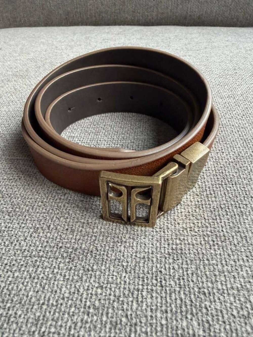 Frye Black Leather Belt Brown with Brass Buckle